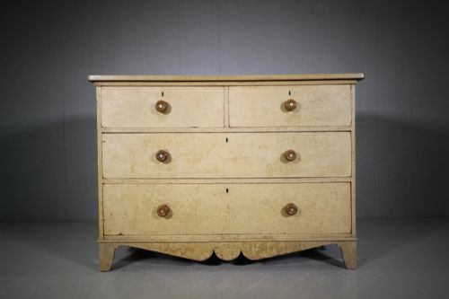 Regency Original Painted Pine Antique Chest of Drawers