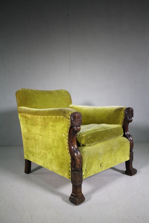 Deep Seated Quality Antique Upholstered Armchair
