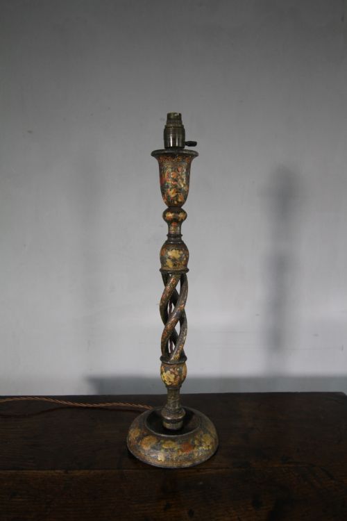 19th Century Antique Kashmiri Table Lamp - Rewired
