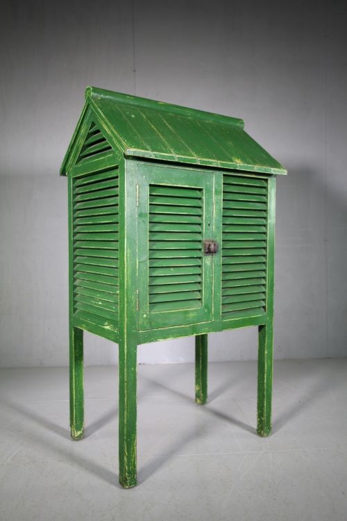 19th Century English Antique Painted Pine Food Safe