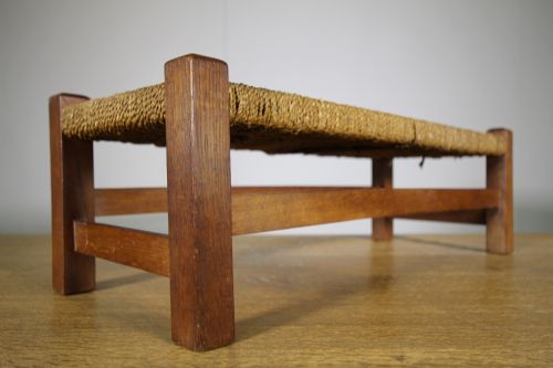 Rare Heals Letchworth Antique Oak Double Footstool