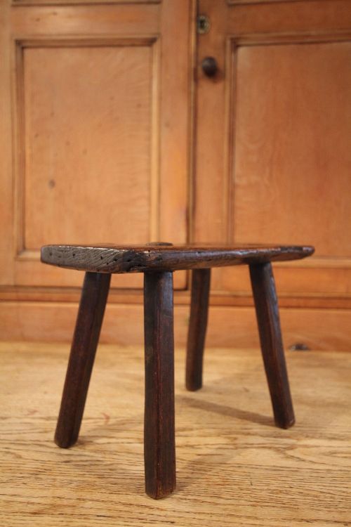 18th Century English Antique Oak Stool
