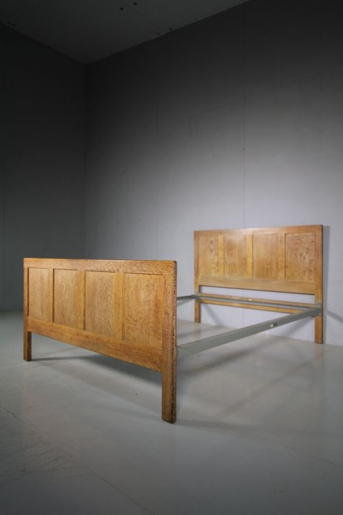 Rare 1930'S Heals of London Oak Double Bed