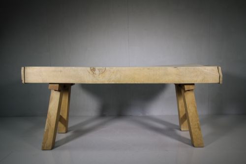 Amazing Huge Antique Sycamore Butchers Block