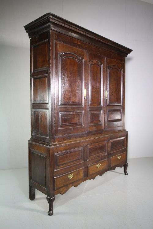 18th Century Antique Westmoreland Oak Press Cupboard
