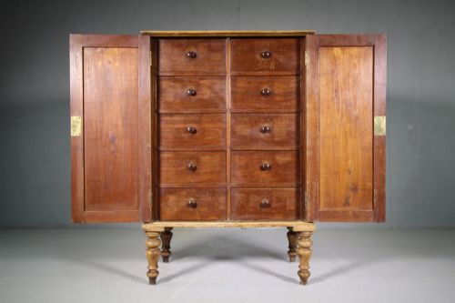 19th Century Antique Teak Campaign Cupboard
