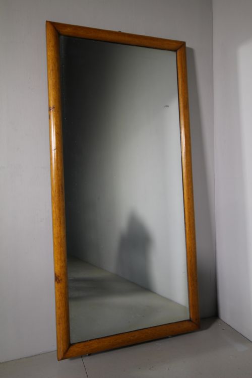 English 19th Century Antique Oak Shop Fitting Mirror