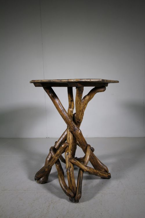 English 19th Century Antique Rustic Twig Table