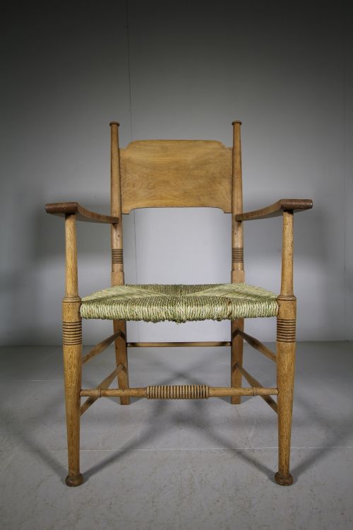 fig 2. Pair of Large William Birch Antique Oak Armchairs