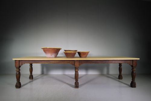 Very Large Antique Pine Dining Table from Cambridge