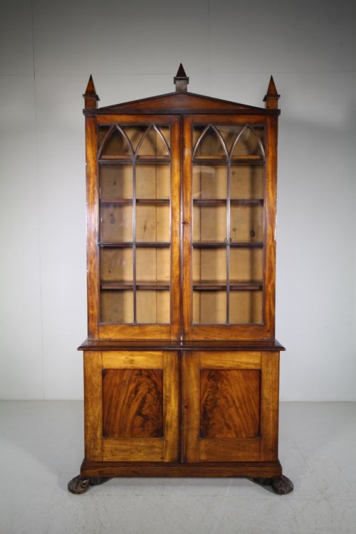 Beautiful English Regency Antique Mahogany Bookcase
