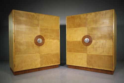 Pair of Superb Quality Art Deco Sycamore Compactums