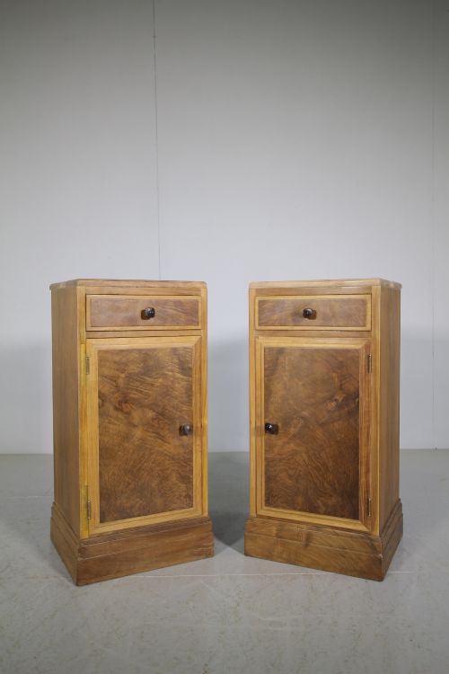 Pair of 1930'S Heals Bedside Cabinets - Labeled
