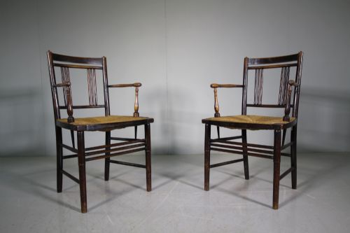 Pair of 19th Century Antique Sussex Armchairs
