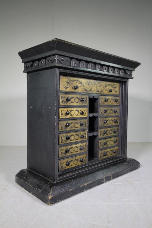 19th Century Antique Original Painted Pine Cabinet
