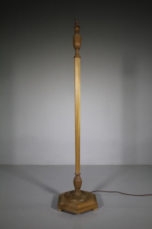 Heals 1930'S Pale Walnut Standard Lamp