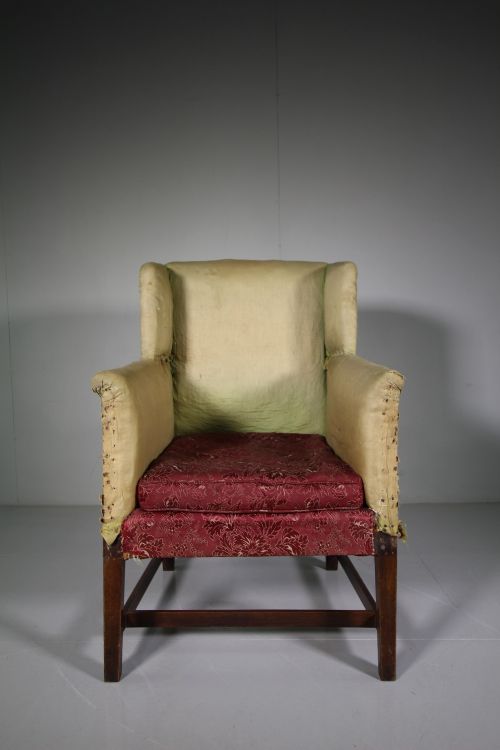 Georgian Antique Mahogany Wing Armchair