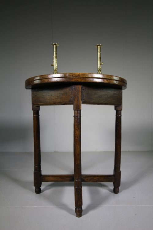 Georgian Period Antique Walnut Demi Lune Side Table