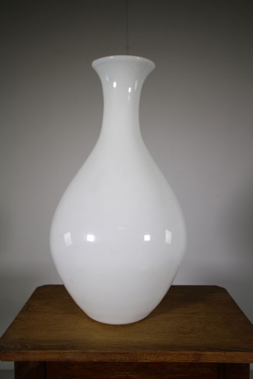 Large English 19th Century Antique Milk Glass Vase