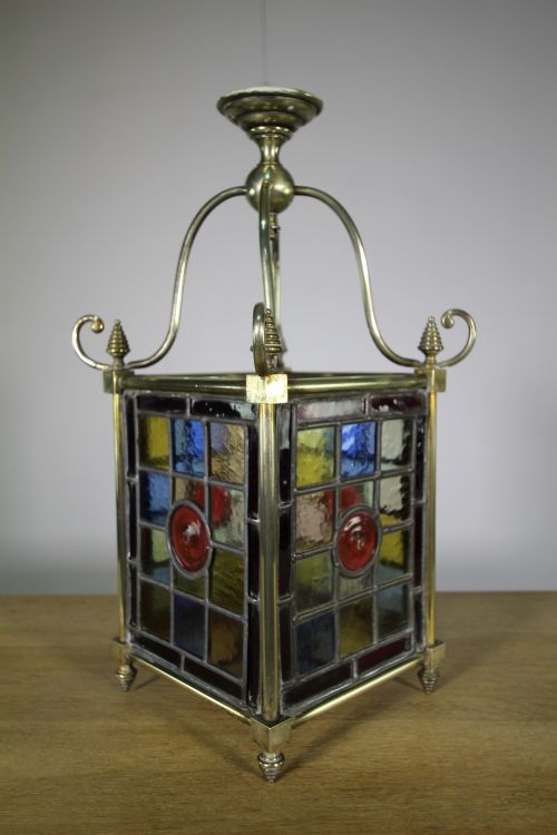 Large English 19th Century Antique Hall Lantern