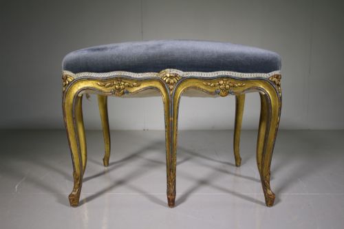 Edwardian Antique Gilt & Paint Eight Leg Seat