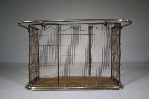 19th Century Antique Brass Fire Guard with Nappy Rail