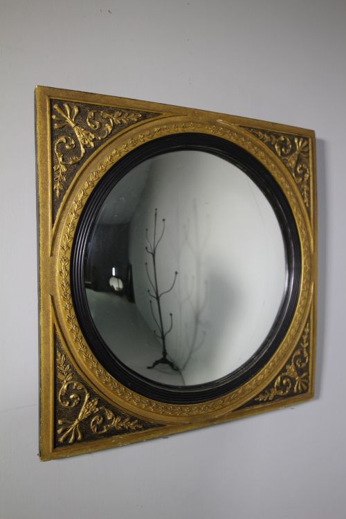 Large 19th Century Antique Convex Mirror