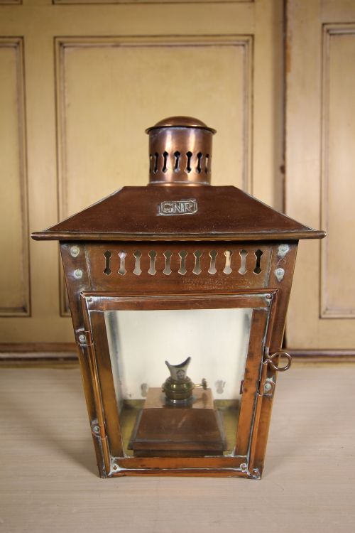 English 19th Century Antique Copper Railway Lantern
