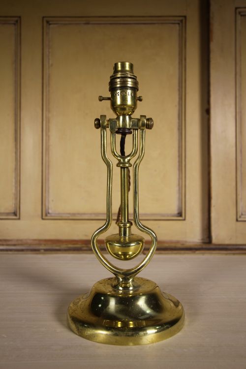 Edwardian Quality Brass Antique Gimbel Ships Lamp