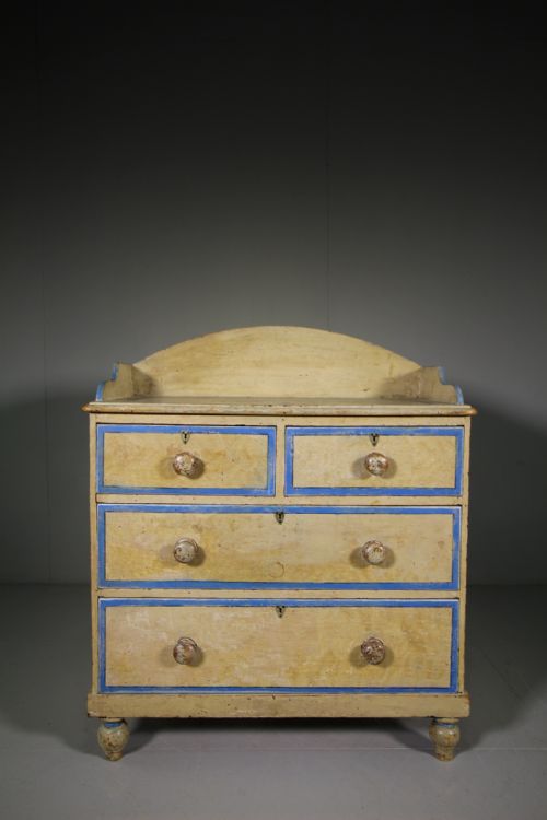 19th Century Original Painted Pine Antique Chest of Drawers