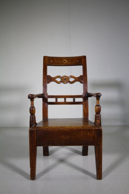 Georgian Welsh Antique Fruitwood Childs Armchair
