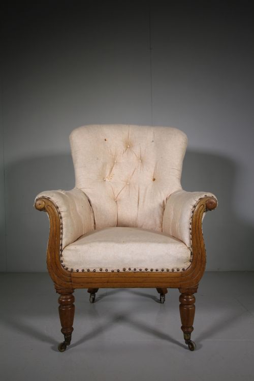 English William IV Antique Upholstered Armchair