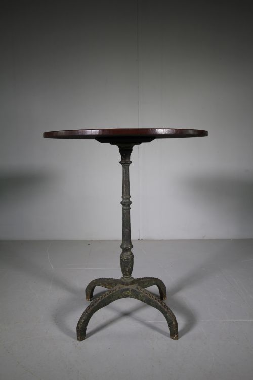 English Georgian Antique Iron Table in Original Paint