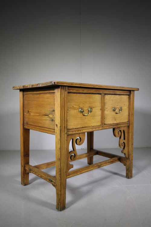 English Late Georgian Antique Pine Side Table