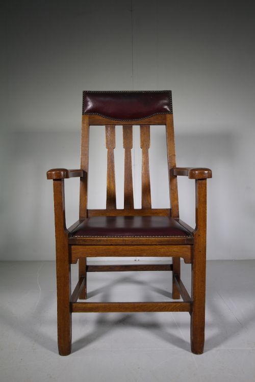 Scottish Arts & Crafts Antique Oak Armchair