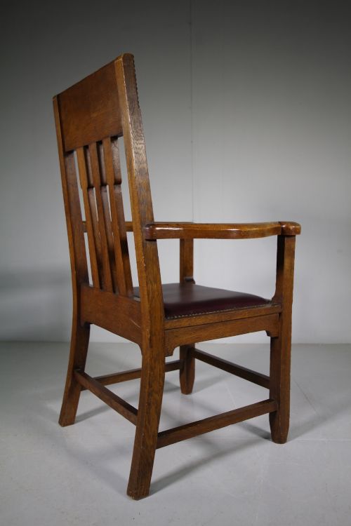 fig 1. Scottish Arts & Crafts Antique Oak Armchair