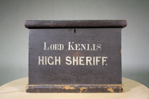 19th Century Antique Painted Pine Deed Box