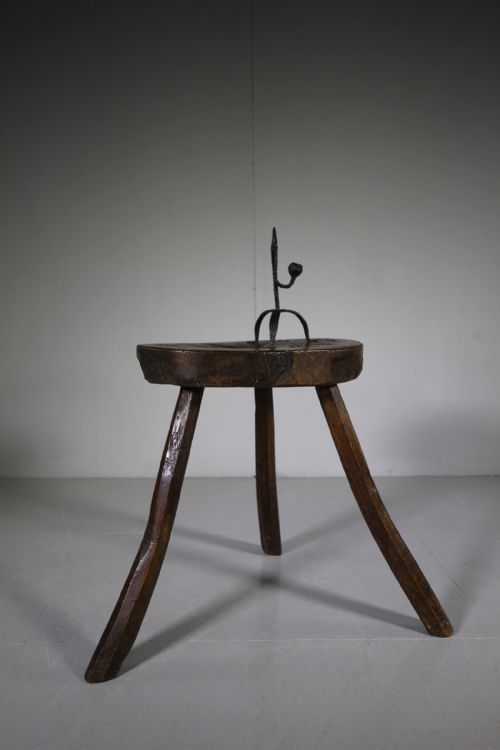 18th Century Scottish Antique Oak Primitive Cricket Table