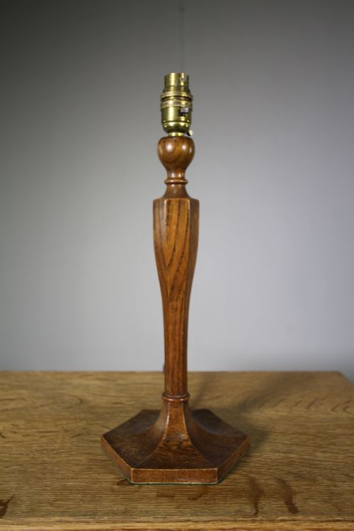 Edwardian Antique Heals Oak Table Lamp-re-wired & Pat Tested.
