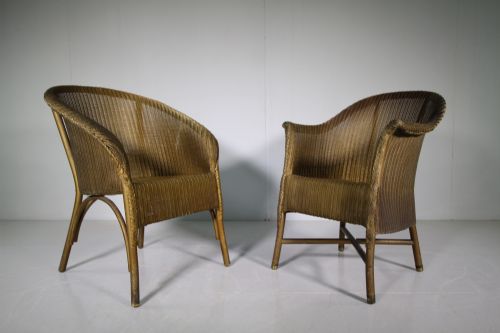 Pair of 1930'S Lloyd Loom Armchairs