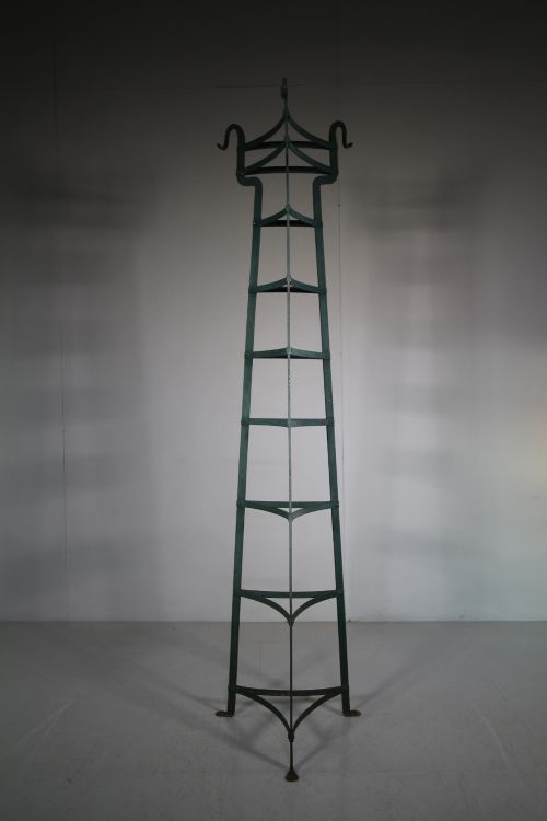 Tall Scottish Antique Iron Pan Stand in Original Paint