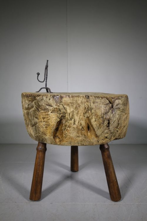 19th Century Antique Sycamore Block Table
