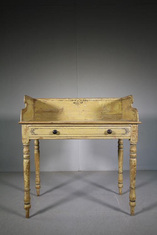 English Antique Original Painted Pine Washstand