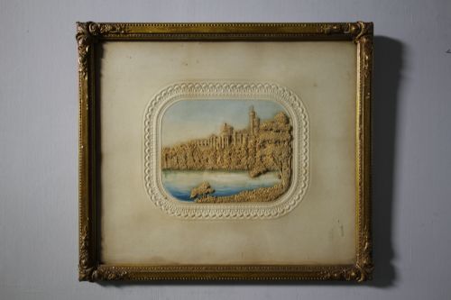 19th Century Antique Cork Castle Picture