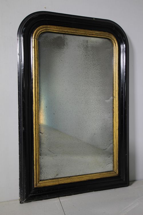 19th Century Antique Ebonised & Gilt Foxed Mirror