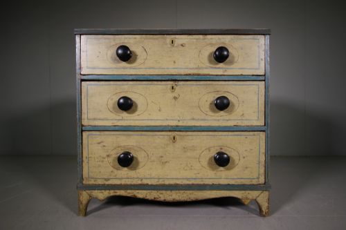 Regency Antique Original Painted Pine Chest of Drawers
