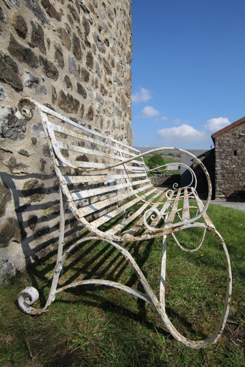 English Edwardian Antique Iron Garden Bench