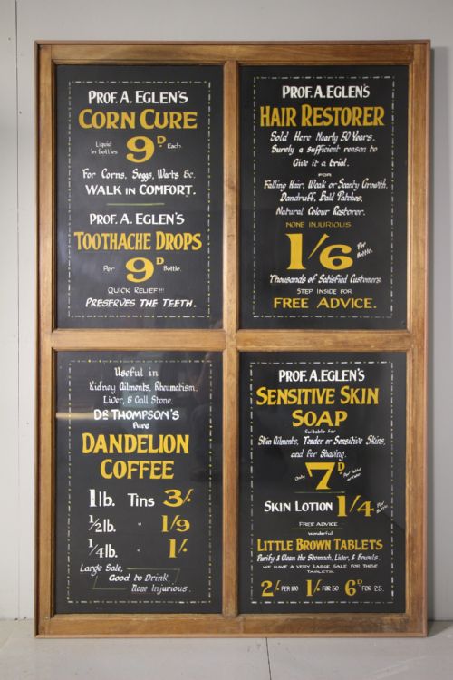 Large Original Hand Painted Antique Chemist Advert