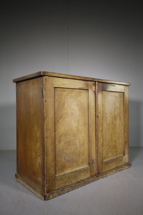 Original 19th Century Painted Pine Antique Cupboard
