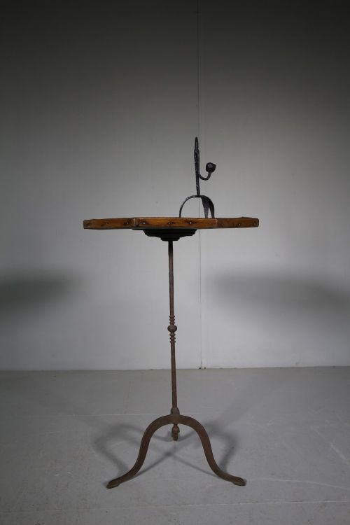 18th Century Welsh Antique Iron & Elm Table